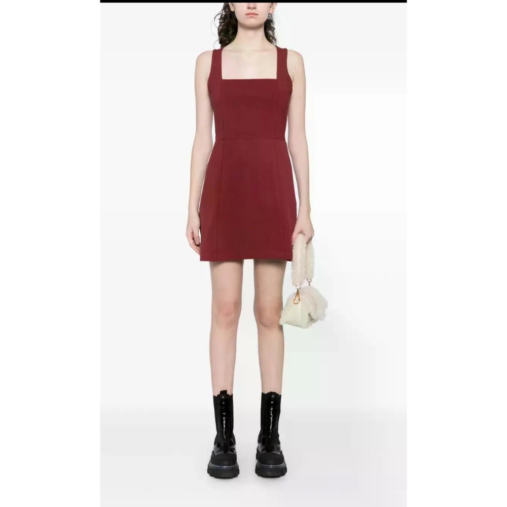 Reformation Rai Organic Cotton Square Neck Sleeveless Mini Dress Medium
